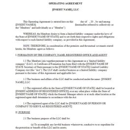 LLC Operating Agreement