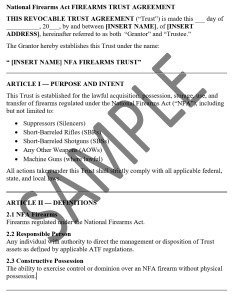 Gun Trust Agreement (7 Pages)