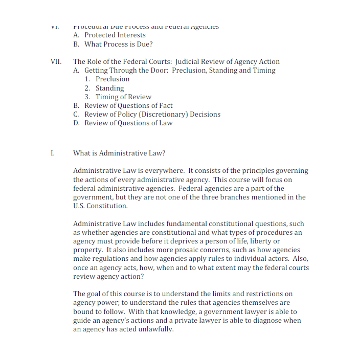 Administrative Law (Federal): A Useful Explanation