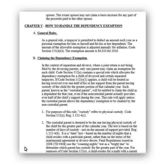 Divorce And Separation: Tax Issues (41-Page Book)