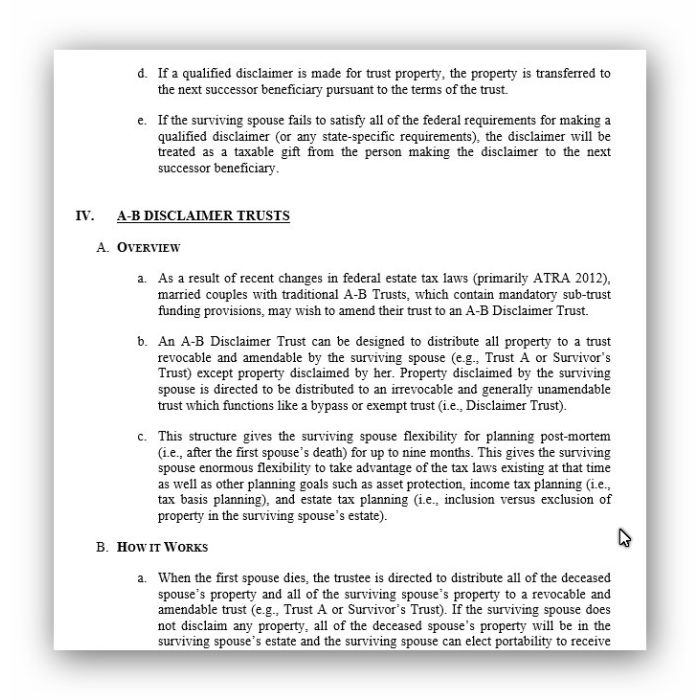 A-B Disclaimer Trusts (13-Page Book)