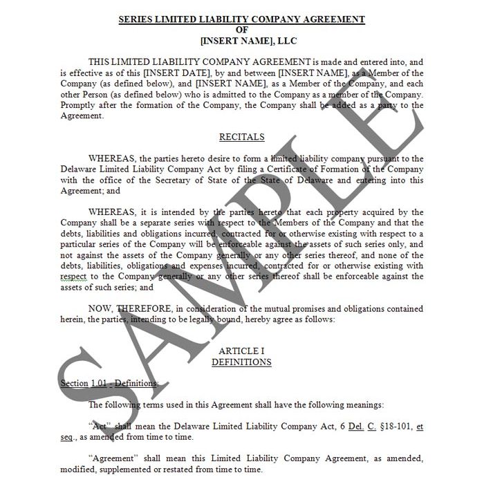 Delaware Series LLC Operating Agreement